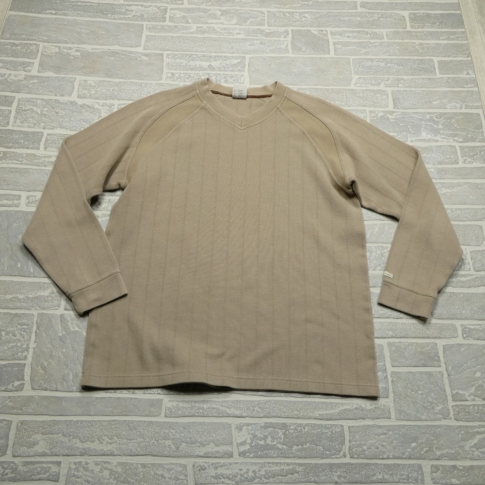 Columbia XCO Sweater Adult 2XL Cotton Blend Ribbed Knit Base Layer Shirt Beige